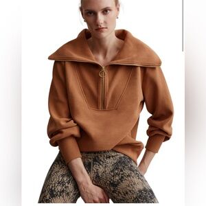 Varley Brown Cowl Neck Sweater